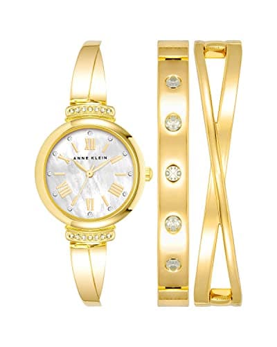 Anne Klein Women's Premium Crystal Accented Bangle Watch Set for Fashionable Women
| Anne Klein Women's Premium Crystal