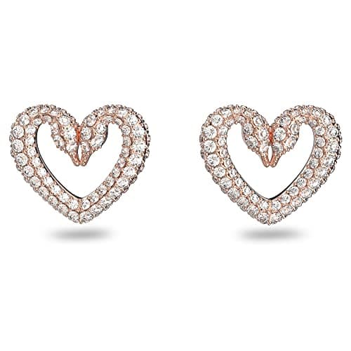 Swarovski Una Jewelry Collection: Rose Gold Earrings, Necklace, andbracelet with Clear Crystals