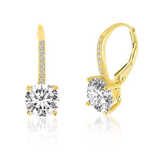 LESA MICHELE Rhodium Plated Sterling Silver Cubic Zirconia Drop Bridal Earrings for Women
| LESA MICHELE Rhodium Plated