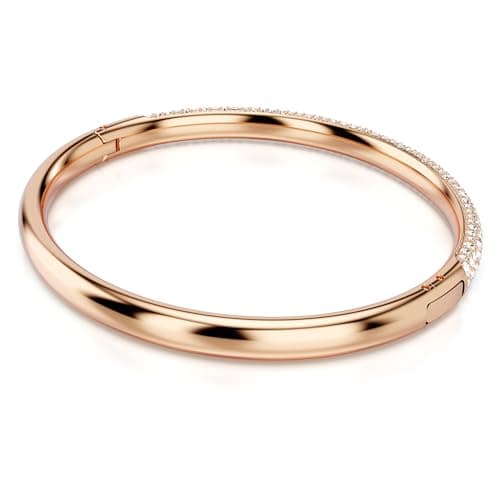 Swarovski Meteora Bangle: Snow Pave Clear Crystals on Rose Gold-tone Finished Metal for Elegant Women on Formal Occasion