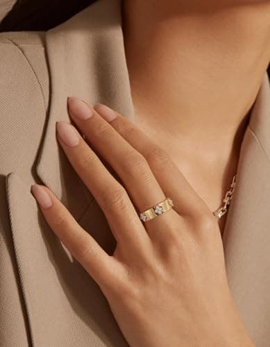 TIMELESSSTAR Clover Moissanite Rings for Women Gifts Premium Moissanite(D Color VVS1 Clarity 3EX Cut) 925 Sterling Silve