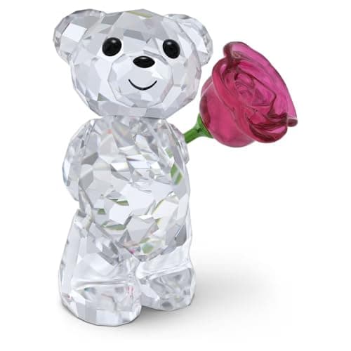 Swarovski Kris Bear A Rose with Love Crystal Ornament for Couples Valentine's Day Gift