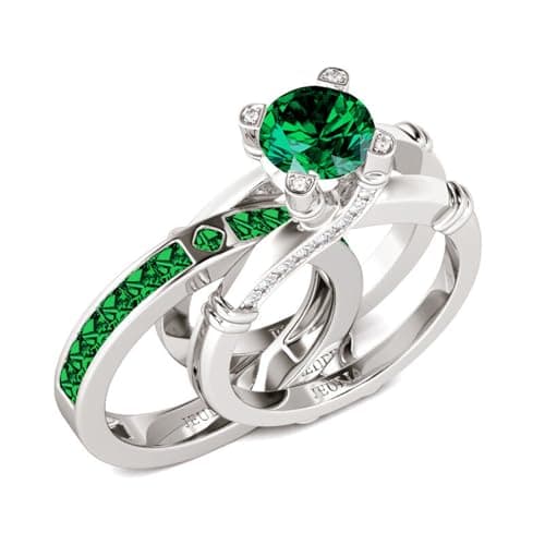 Jeulia Diamond Band Rings for Women CZ Sterling Silver Interchangeable Ring Sets Engagement Wedding Anniversary Promise