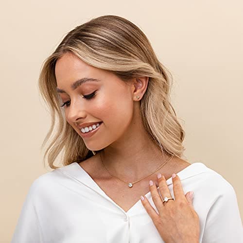 PAVOI Women's Gold Necklaces 14K Gold Plated 1.5 Carat Cubic Zirconia Solitaire Choker Necklace | Fine Jewelry for Women
