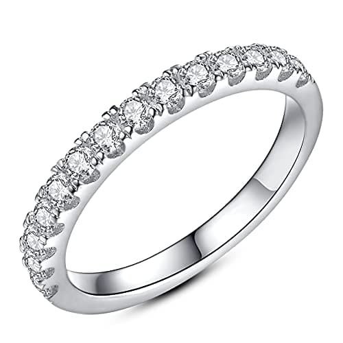 IMOLOVE Moissanite Engagement Ring for Women with 18K White Gold Plated 925 Sterling Silver Ring
| IMOLOVE Moissanite E
