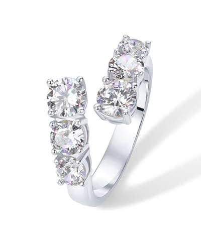 PAVOI 14K Gold Plated Cubic Zirconia Crossover Chunky Eternity Ring for Women | Elegant Open Twist Stackable Bands | Sta