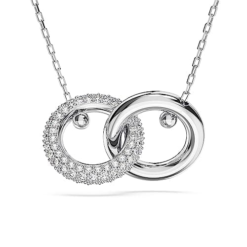 Swarovski Dextera Pendant Necklace with Interlocking Loop for Women Casual Wear Clear Crystals