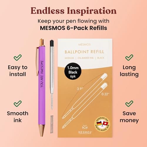 MESMOS German-Made Ink Fancy Pen Set for Women, Teachers' Appreciation Gift, Nice Cute Pens for Boss Lady
| MESMOS 3pk