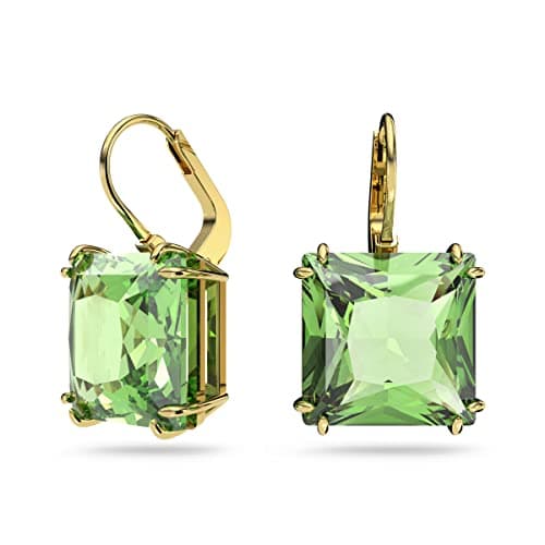 Swarovski Millenia Drop Earrings, Square Cut, Green Crystal, Gold-tone Finish for Elegant Women
| Swarovski Millenia Dr