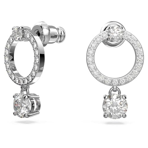 Swarovski Attract Jewelry Collection for Women: Rhodium Tone Neckerche, Earrings, & Bracelet - Crystalline Sparkle
| Sw