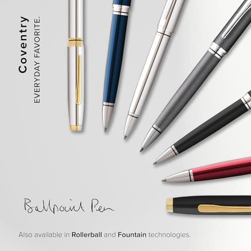 Cross Coventry Polished Chrome Ballpoint Pen for Professional Writing, Business Use
| Cross Coventry Polished Chrome Ba