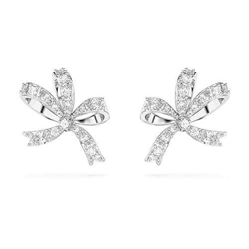 Swarovski Volta Bow-Inspired Clear Crystals Jewelry Necklace Earrings and Bracelets for Women Rhodium Finish Best Seller