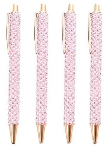 White Pearl Rhinestone Metal Ballpoint Pens for Women Girls Office School Supplies
