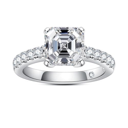 AnuClub Moissanite Engagement Ring, Total |3cttw D Color Round/Oval/Asscher Cut, Elegant Gift for Women