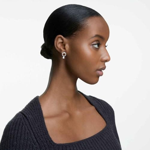Swarovski Attract Jewelry Collection for Women: Rhodium Tone Neckerche, Earrings, & Bracelet - Crystalline Sparkle
| Sw