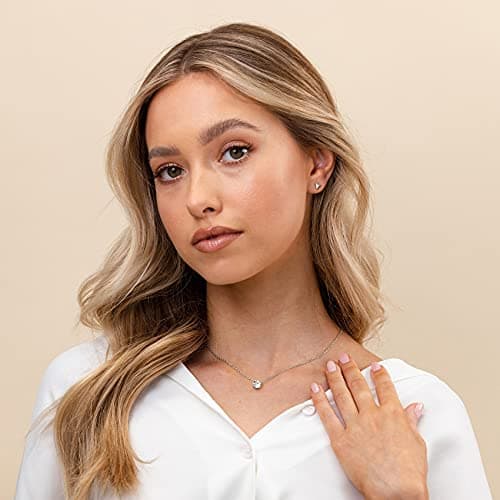 PAVOI Women's Gold Necklaces 14K Gold Plated 1.5 Carat Cubic Zirconia Solitaire Choker Necklace | Fine Jewelry for Women
