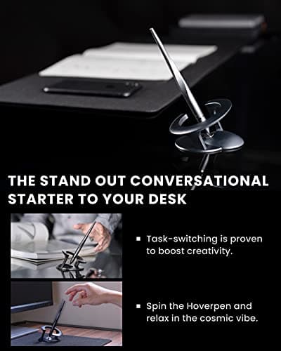 Novium Hoverpen |0 Interstellar Edition - Space Black Ballpoint Pen, Unique Conversational Starter, Premium Futuristic D
