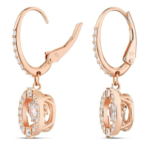 Swarovski Una Pierced Drop Earrings: Dancing Crystal, Rose-Gold Tone, Women's Accessory, Night Out, Sparkling Crystal De
