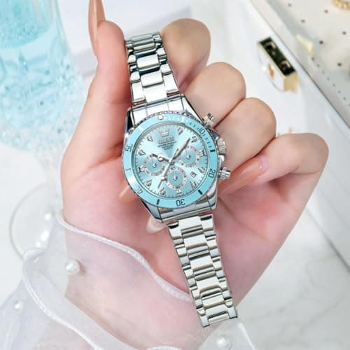 Luxury OLEVS Women's Fashion Rose Gold Diamond Analog Quartz Watches for Women
| OLEVS Women's Stainless Steel Luminous
