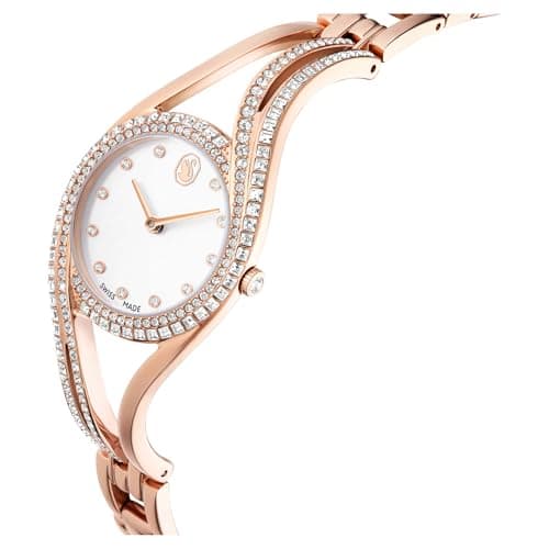 Swarovski Hyperbola Bangle Watch for Women, Swiss Made, Rose Gold Tone, Elegant Jewelry for Special Occasions, 316L Stai
