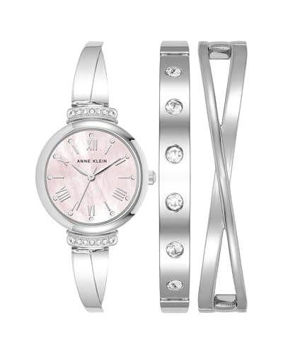 Anne Klein Women's Premium Crystal Accented Bangle Watch Set for Fashionable Women
| Anne Klein Women's Premium Crystal