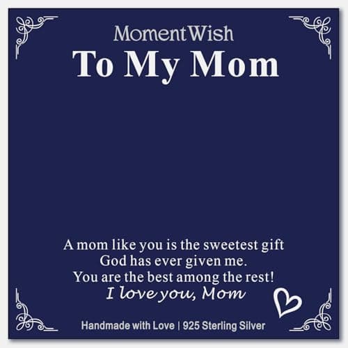MomentWish Love Knot Necklace, 1 Carat Simulated Moissanite for Women, Mother's Day Gift 925 Sterling Silver Pendant Rec