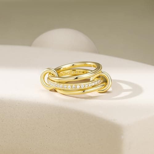 Elegant Pave Stackable Rings for Women - Non Tarnish, Perfect for Everyday Wear
