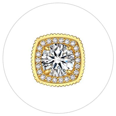 MomentWish 14K Gold Plated Stud Earrings for Women, 1-2 Carat Moissanite, Yellow/Rose Gold Plated 925 Sterling Silver Bi