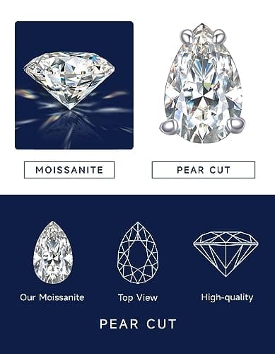 MomentWish Heart Necklace for Women, 1 Carat Simulated Moissanite for Her 925 Sterling Silver Halo Pendant-Heart Recycle