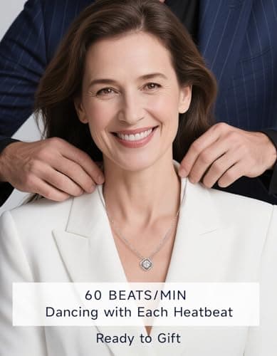 MomentWish Heart Necklace for Women, Sparkling Gift for Her 925 Sterling Silver Dance Necklace for Anniversary Christmas