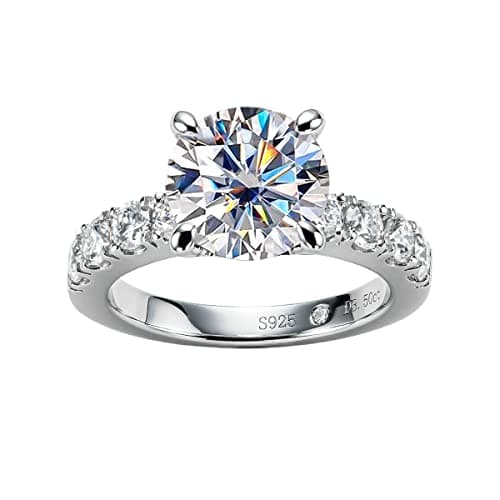 AnuClub Moissanite Engagement Ring, Total |3cttw D Color Round/Oval/Asscher Cut, Elegant Gift for Women