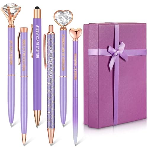 Yeaqee Blue Diamond Ballpoint Pen Set for Women Gift 2025 Crystal Motivational Office Supplies with Gift Box Nurse Teach