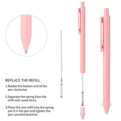 WY WENYUAN Comfortable Pastel Retractable 12-Pcs Ballpoint Pens for Women Office Gift
| WY WENYUAN Black Ink Medium Poi