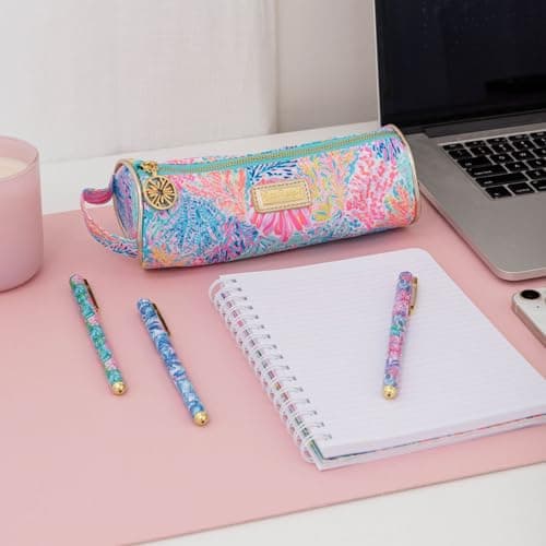Lilly Pulitzer Colored Pen Set of 3 for Shade Seekers: Pink/Blue/Green Ink, Assorted Styles