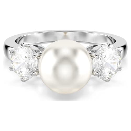 Swarovski Matrix Ring, Crystal Pearl, Round Cut, Clear, Rhodium Finish for Elegant Women
| Swarovski Matrix Ring, Cryst