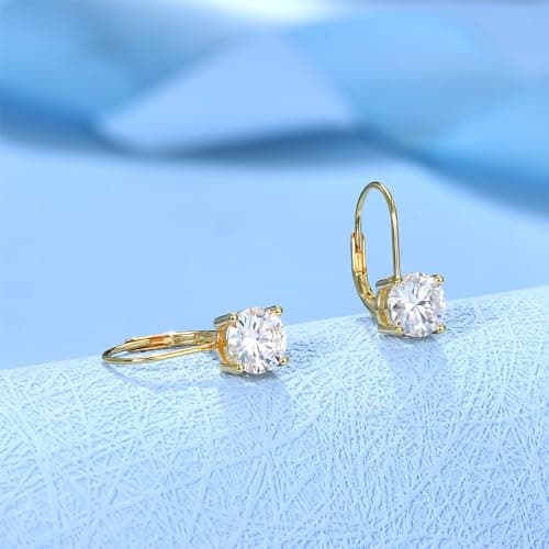 Blahanna Moissanite Earrings - D Color 1.0ct-|0ct Brilliant Round Cut Lab Created Diamonds 18K White Gold Plated Sterlin