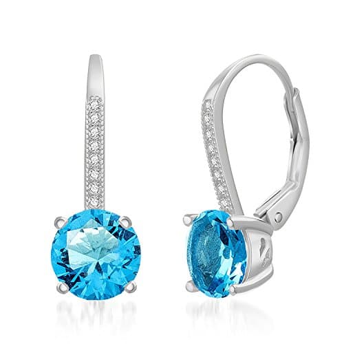 LESA MICHELE Rhodium Plated Sterling Silver Cubic Zirconia Drop Bridal Earrings for Women
| LESA MICHELE Rhodium Plated
