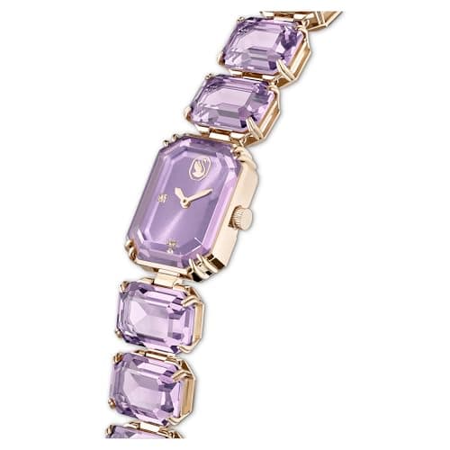 Swarovski Octagon Cut Purple Bracelet Watch - Elegant Accessory for Evening Events
| Swarovski Champagne Gold-Tone Octa