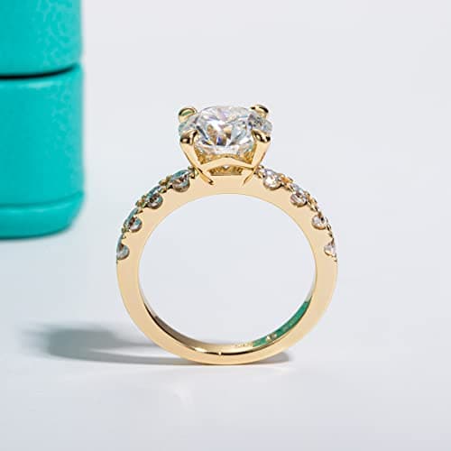 AnuClub Moissanite Engagement Ring, Total |3cttw D Color Round/Oval/Asscher Cut, Elegant Gift for Women