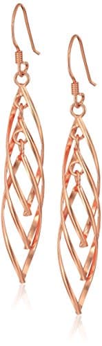 Amazon Essentials Sterling Silver Linear Swirl French Wire Earrings for Women Everyday Fashion Ear Accessory 10mm Diamet