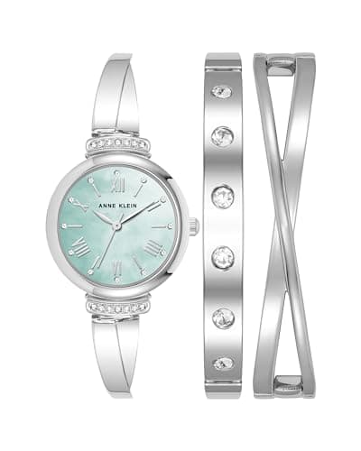 Anne Klein Women's Premium Crystal Accented Bangle Watch Set for Fashionable Women
| Anne Klein Women's Premium Crystal