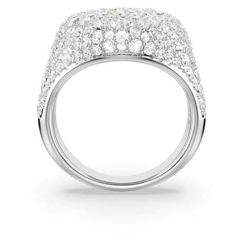 Swarovski Meteora Cocktail Ring for Women, Clear Crystals, Rhodium Finished Metal, Elegant Evening Party Ring, 10G vidéo