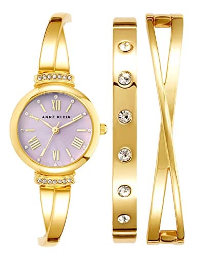 Anne Klein Women's Premium Crystal Accented Bangle Watch Set for Fashionable Women
| Anne Klein Women's Premium Crystal