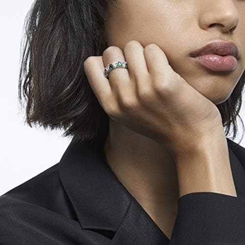 Swarovski Ortyx Ring Jewelry Green Crystals Clear Crystals Rhodium Finish Women's Wedding Party Gift