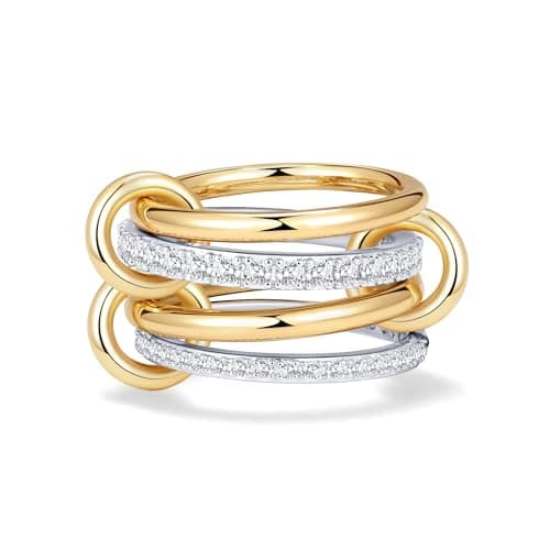 Elegant Pave Stackable Rings for Women - Non Tarnish, Perfect for Everyday Wear