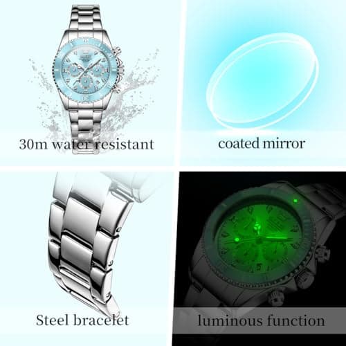 Luxury OLEVS Women's Fashion Rose Gold Diamond Analog Quartz Watches for Women
| OLEVS Women's Stainless Steel Luminous