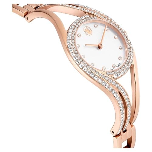 Swarovski Hyperbola Bangle Watch for Women, Swiss Made, Rose Gold Tone, Elegant Jewelry for Special Occasions, 316L Stai