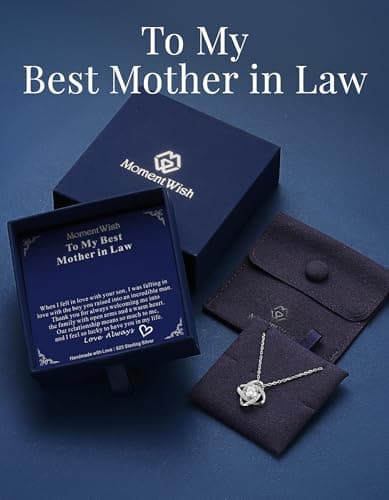MomentWish Love Knot Necklace, 1 Carat Simulated Moissanite for Women, Mother's Day Gift 925 Sterling Silver Pendant Rec
