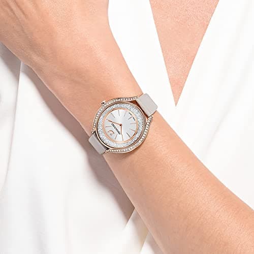 Swarovski Crystalline Aura Watch for Women with Taupe Leather Strap and Rose-Gold Tone Finish
| Swarovski Crystalline A