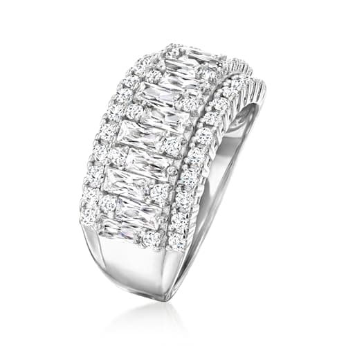 Ross-Simons |40 ct. t.w. CZ Ring in Sterling Silver for Women on Formal Occasions - Elegant and Durable Jewelry Accents